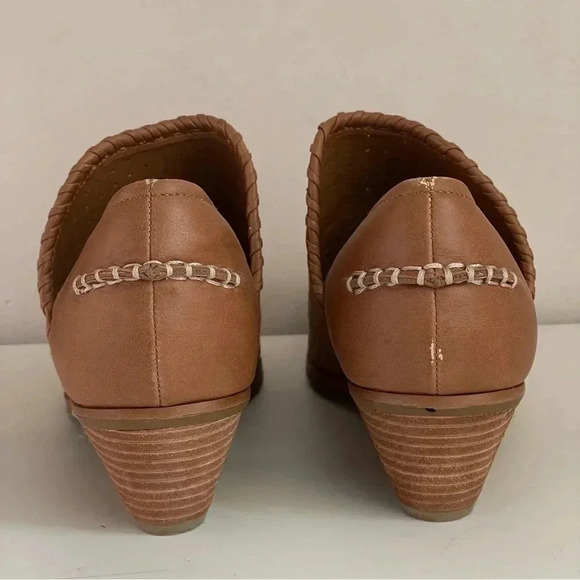 Dr. Scholls Laguna Leather Tan Camel Color Booties Wedges Women Size 8 - Picture 3 of 7